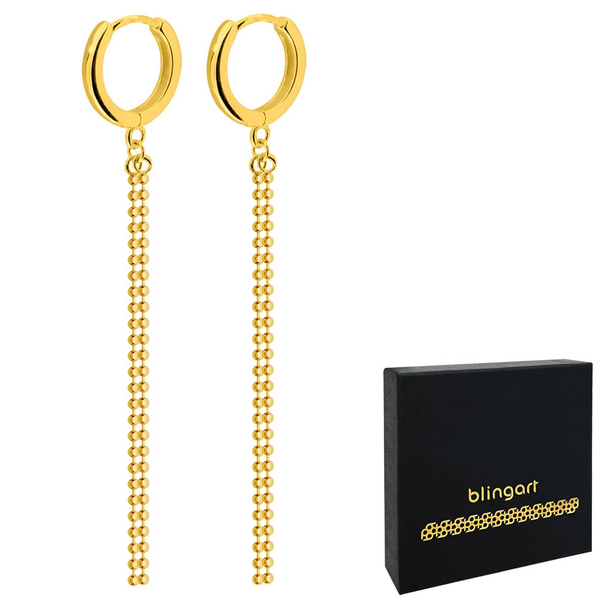 Kolczyki wiszące srebrne KÓŁKA łańcuszek pozłacane KULKI SREBRO 925