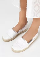 Espadryle damskie - Białe Espadryle Daemona - miniaturka - grafika 1