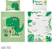 Pościel dla dzieci - Detexpol Pościel bambusowa 90x120 3951 B Dinozaur zielona biała mam już tyle miesięcy i dni poszewka 40x60 dziecięca Bambus 103 - miniaturka - grafika 1