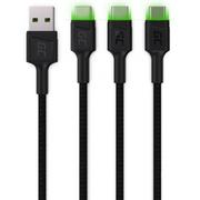 Kable USB - Zestaw 3x Kabel Gc Ray Type Usb-c 120cm Led Qc 3.0 - miniaturka - grafika 1