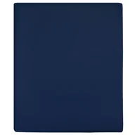 Prześcieradła - vidaXL Prześcieradła, 2 szt., granatowe, 160x200cm, dżersej bawełniany - miniaturka - grafika 1
