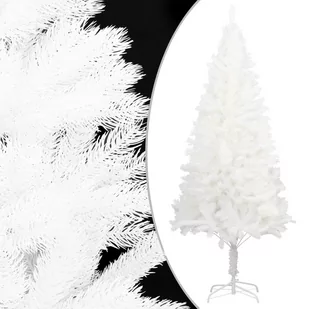 vidaXL Sztuczna choinka ze stojakiem, biała, 240 cm, PE - Choinki - miniaturka - grafika 1