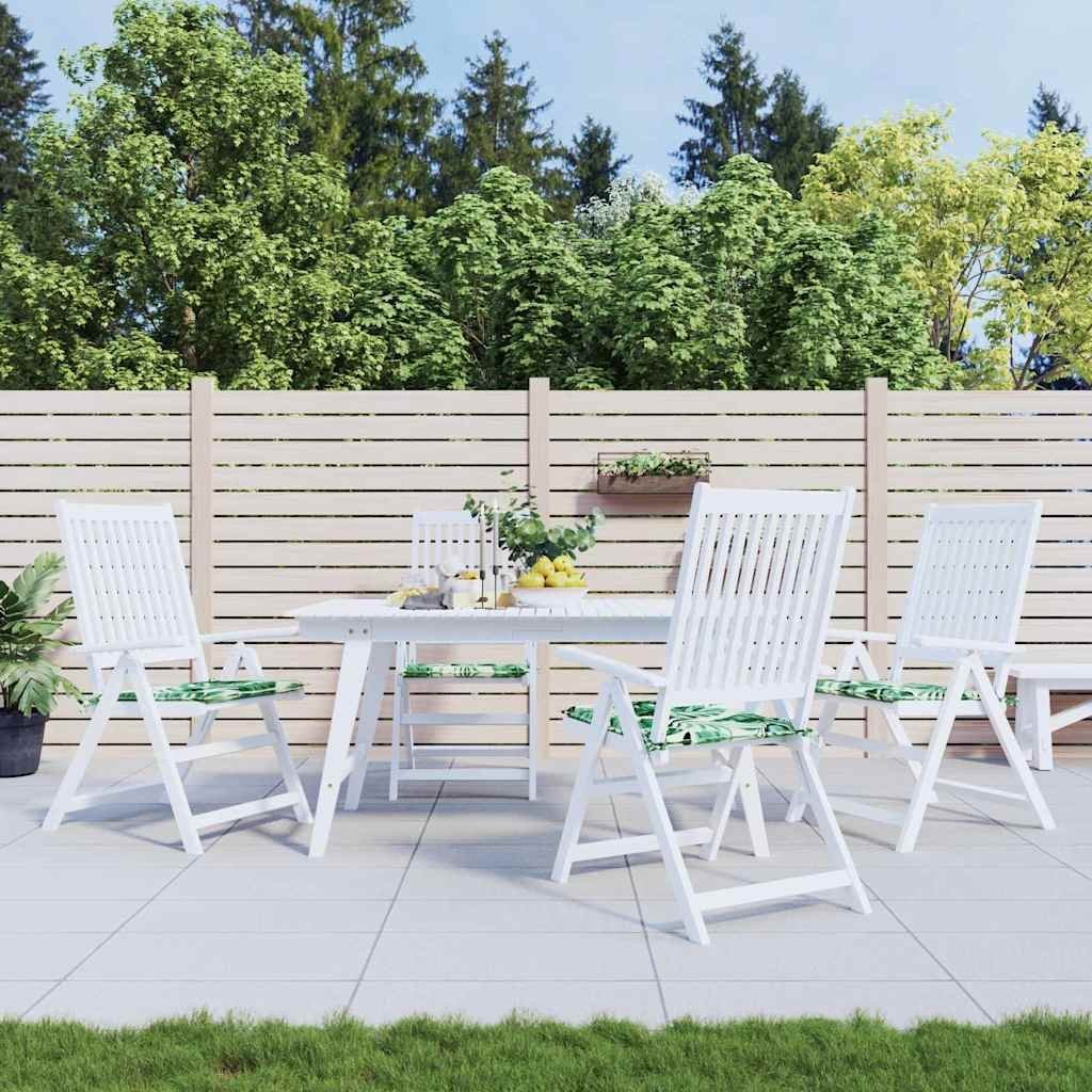 vidaXL Poduszki na krzesła 4 pcs Wzór liścia 50 x 50 x 4 cm 361069