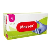 Rękawiczki jednorazowe - Master, Niebieskie Rękawiczki Nitrylowe S, 100 Sz. - miniaturka - grafika 1