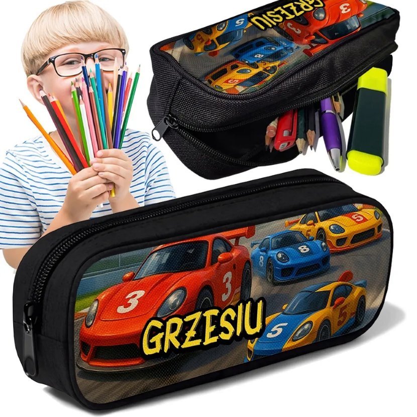 Piórnik TUBA z imieniem Sportowe Fury Samochody Personalizowany Prezent