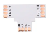 Taśmy LED - Złączka taśmy LED PCB 10mm RGB T - miniaturka - grafika 1