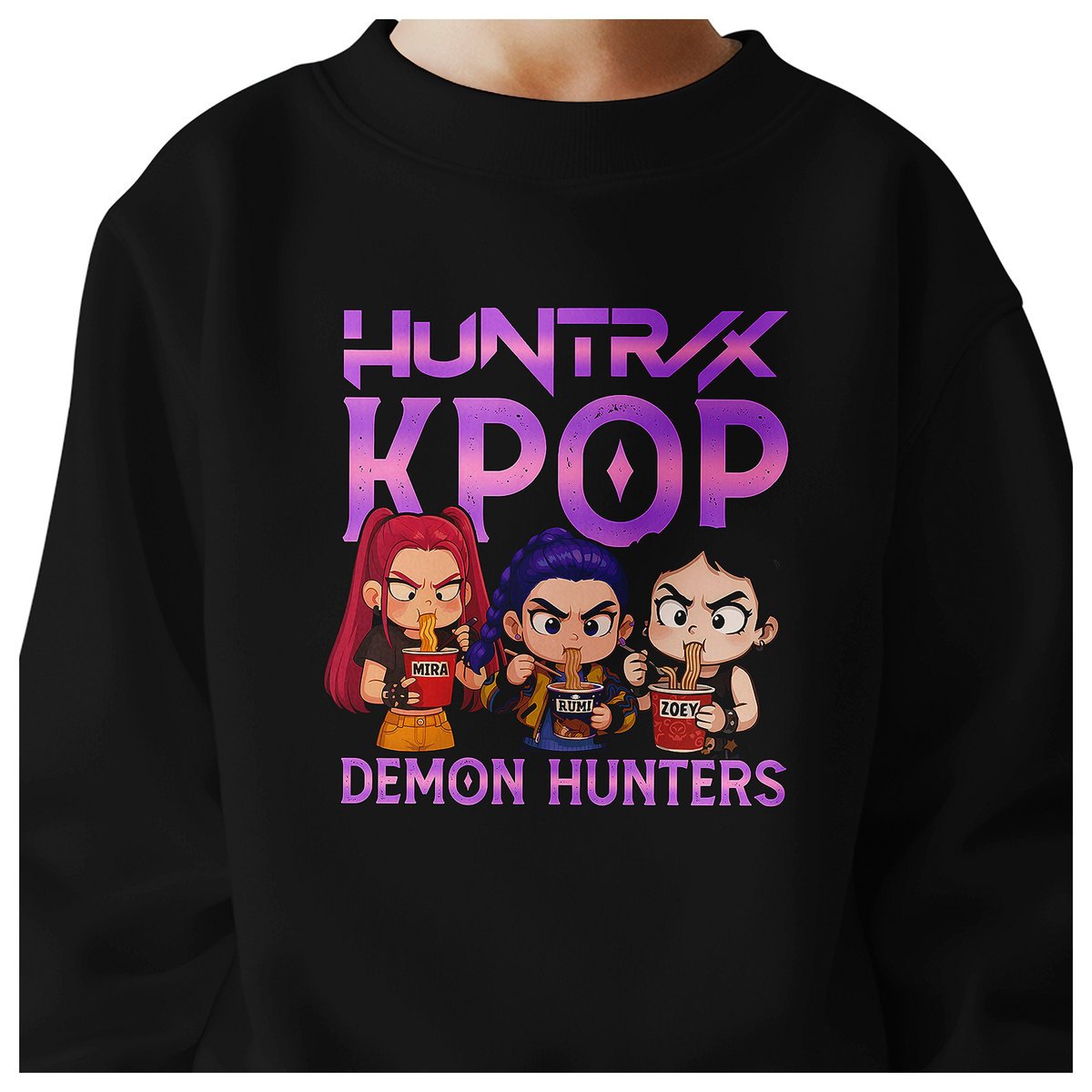 BLUZA DZIECIĘCA K-POPOWE ŁOWCZYNIE DEMONÓW HUNTRIX 146-152 BAWEŁNIANA