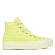 Trampki damskie - Trampki Converse Chuck Taylor All Star Lift Platform Knit A14967C Żółty - miniaturka - grafika 1