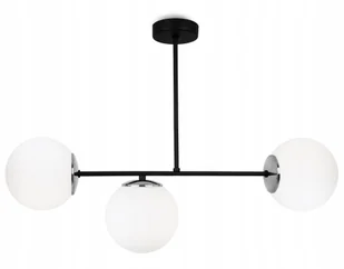 Lampa Sufitowa Wisząca Żyrandol Szklane Białe Kule Potrójna Loft Glamour - Lampy sufitowe - miniaturka - grafika 1