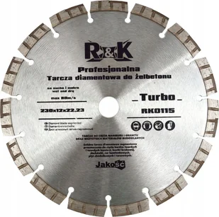 Geko Tarcza diam. do żelbetonu 230x12x22.23mm Turbo Professional R&K 25 - Tarcze do pił - miniaturka - grafika 1