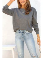 Bluzy damskie - Milan Kiss Bluza w kolorze szarym - miniaturka - grafika 1