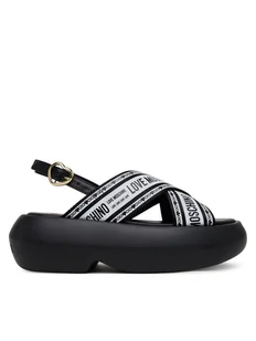 LOVE MOSCHINO Sandały JA16207I0MIX200A Czarny - Sandały damskie - miniaturka - grafika 1