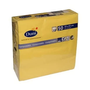 Duni Sales Poland SERWETKA 33/3W ŻÓŁTA TISSUE 50 SZT. (154495) - Dekoracja stołu - miniaturka - grafika 1