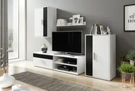 Inne meble do salonu - Meblościanka Berno Biały / Czarny - miniaturka - grafika 1