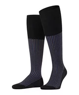 Skarpetki męskie - FALKE Mężczyźni Podkolanówki Uptown Tie M KH Bawełna długie z wzorem 1 Para, Czarny (Black 3000), 45-46 - miniaturka - grafika 1
