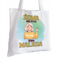 Torby i wózki na zakupy - Torba Bawełniana biała dla Żony Na Prezent ekologiczna Trwały Nadruk - miniaturka - grafika 1