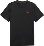Koszulki męskie - Koszulka Męska 4F T-shirt Z Logo Regular Czarny 4FWMM00TTSHM3341 Czarny 5XL - miniaturka - grafika 1