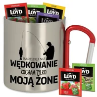 Kubki - Kubek Metalowy Klamra BARDZIEJ NIŻ WĘDKOWANIE KOCHAM TYLKO ŻONĘ + 8 Loyd Wz - miniaturka - grafika 1