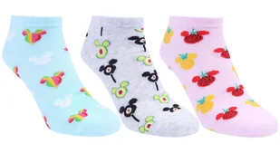 3x Różowo-niebieskie stopki Mickey DISNEY - Skarpetki damskie - miniaturka - grafika 1