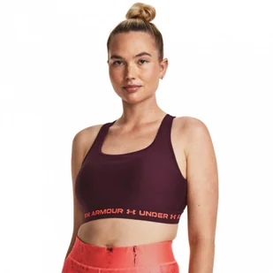 Biustonosz treningowy  Under Armour UA Crossback Mid Bra - bordowy - UNDER ARMOUR - Bielizna sportowa damska - miniaturka - grafika 1