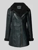 Płaszcze męskie - Płaszcz skórzany z podszewką ze sztucznego kożuszka - miniaturka - grafika 1