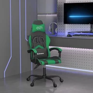 Fotele gamingowe - Lumarko Obrotowy fotel gamingowy, czarno-zielony, sztuczna skóra - miniaturka - grafika 1