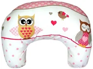 Poduszki do karmienia - Rogal poduszka fasolka dziecięca do karmienia BAWEŁNA - Sowy na rowerach róż - miniaturka - grafika 1