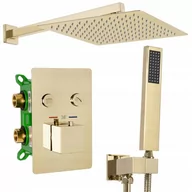Zestawy prysznicowe - Rea Zestaw Prysznicowy Podtynkowy DAVIS L.GOLD Termostat P6324 - miniaturka - grafika 1