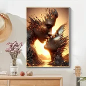 Rękodzieło - TEMU Trwała Miłość Zestaw do Malowania Diamentami 5D DIY - Okrągłe Kamienie, Bezramowa Mozaika do Dekoracji Ściennej, Idealny Pomysł na Prezent, - miniaturka - grafika 1