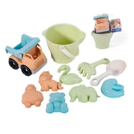 Zabawki do piasku - WOOPIE GREEN Zestaw do Piasku w Wiaderku z Samochodem 11 el. BIODEGRADOWALNY ORGANICZNY MATERIAŁ - miniaturka - grafika 1