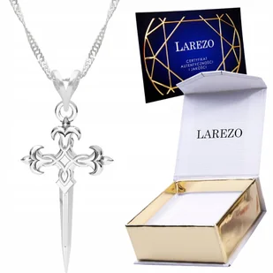 Naszyjnik srebrny łańcuszek 925 Krzyż Sztylet z Krzyżykiem Krzyżyk SREBRO - Łańcuszki - miniaturka - grafika 1