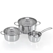Zestawy garnków i patelni - Zestaw Garnków Ze Szklanymi Pokrywkami 2 Garnki Rondel - miniaturka - grafika 1