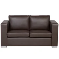 Sofy i kanapy - Beliani Sofa 2-osobowa ekoskóra brązowa HELSINKI 13206 - miniaturka - grafika 1