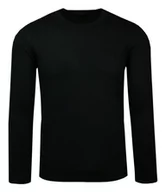 Swetry męskie - Sweter Czarny Męski Cienki, Delikatny, z Okrągłym Dekoltem, U-neck - Y. Two Knit - miniaturka - grafika 1
