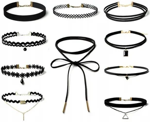 Zestaw 10 naszyjnik rzemyk celebrytka choker boho - Naszyjniki - miniaturka - grafika 1
