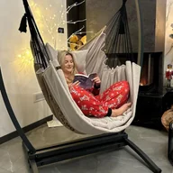 Hamak wiszący ze stelażem Swing XXL - Beżowy