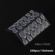 Ozdoby do paznokci - TEMU 240szt. Wodoodporne Samoprzylepne Tablice do Paznokci - Mocne, Dwustronne Naklejki Klejące do Sztucznych Tipsów & Prasowania, Bezzapachowe, - miniaturka - grafika 1