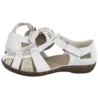 Sandały damskie - Sandały Białe 45869-81 White Combination (RI165-b) Rieker - miniaturka - grafika 1