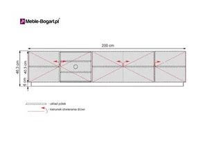 Szafka RTV Asha 200 cm - biały mat - Szafki RTV - miniaturka - grafika 5