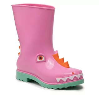 Buty dla dziewczynek - Kalosze MELISSA - Mini Melissa Rain Boot + Fabul 33677 Pink/Green/Orange AF029 - grafika 1