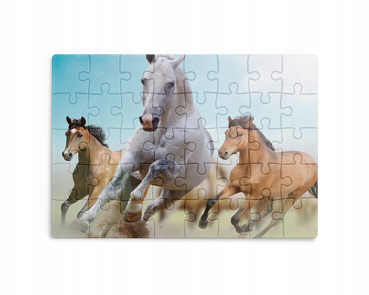 Puzzle 30/70/96/110 Elementów Sublimacja + Eko Pudełko Konie Różne Wzory