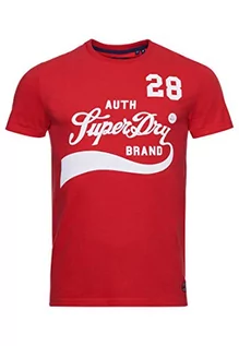 Koszulki męskie - Superdry Koszulka męska z nadrukiem, Drop Kick Red, XS - grafika 1