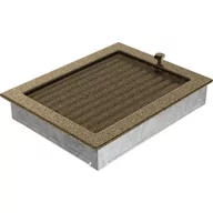 Akcesoria kominkowe - Kratki.pl KRATKA KOMINKOWA PROSTOKĄTNA CZARNO-ZŁOTA Z ŻALUZJĄ 220X300 MM 22/30CZX - miniaturka - grafika 1