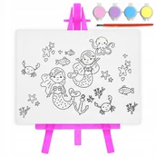 Dekoratorstwo - Zestaw Malarski Malowania Prezent Kreatywny Płótno Sztaluga Farby Dzieci - miniaturka - grafika 1