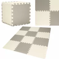 Maty piankowe - Mata piankowa kwadraty 118x90 cm kremowe szare puzzle pianka EVA FM0029 - miniaturka - grafika 1