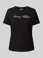 Koszulki i topy damskie - T-shirt z wyhaftowanym logo - miniaturka - grafika 1