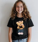 Koszulki dla dziewczynek - Koszulka dla dziewczynki miś - miniaturka - grafika 1