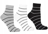 Skarpetki damskie - 3X SKARPETKI DAMSKIE NISKIE STOPKI W KOLOROWE PASKI WYGODNE MORAJ 38-41 - miniaturka - grafika 1