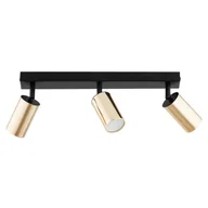 Lampy sufitowe - Reflektor sufitowy spot natynkowy Atlet listwa złoto-czarny 3xGU10x10W wym: 16 x 40 x 6 cm metal Alfa - miniaturka - grafika 1