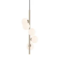 Lampy sufitowe - Szklana lampa wisząca Arcturus P0574-05E-F7AA Zumaline kule złoty biały - miniaturka - grafika 1